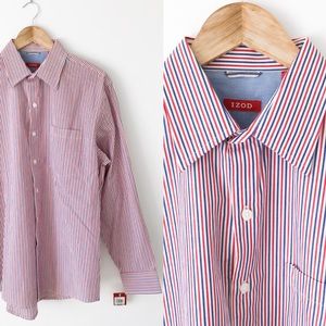 NEW Izod Striped Summer Blues Real Red Shirt